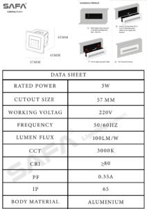 انارة درج سلم مربع 3 وات - الصورة 5
