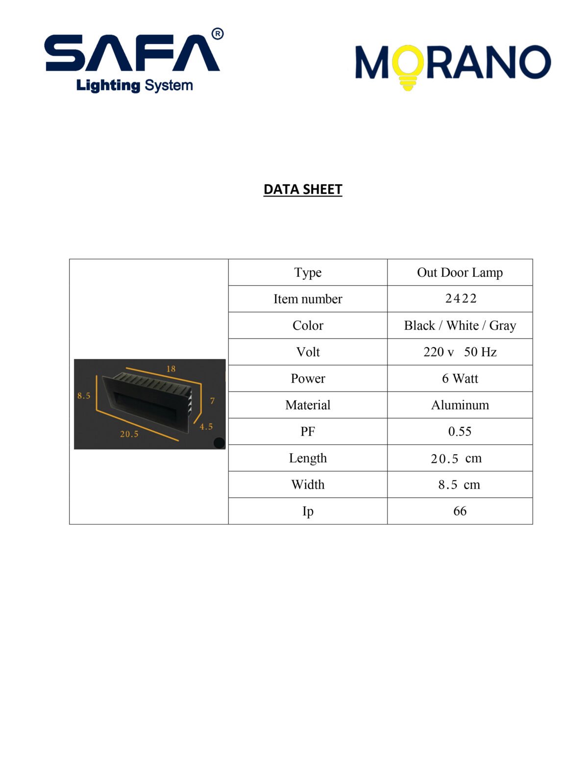 Horizontal rectangular staircase 7 watt - Image 3