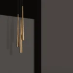 Golden conic descending pendant