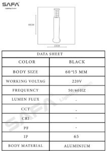 Bollard light Blank Black - Image 3