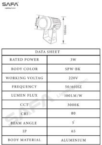 Spot spike light laser lens 3W - Image 3