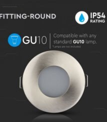 waterproof support spot gu10 satin nickel ip54