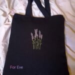 شنطة قماش مطرزة لون اسود