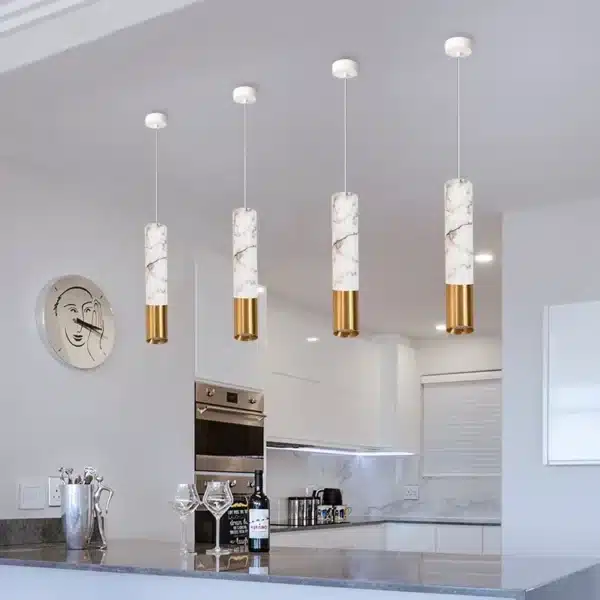 Gold Marble Pendant Light
