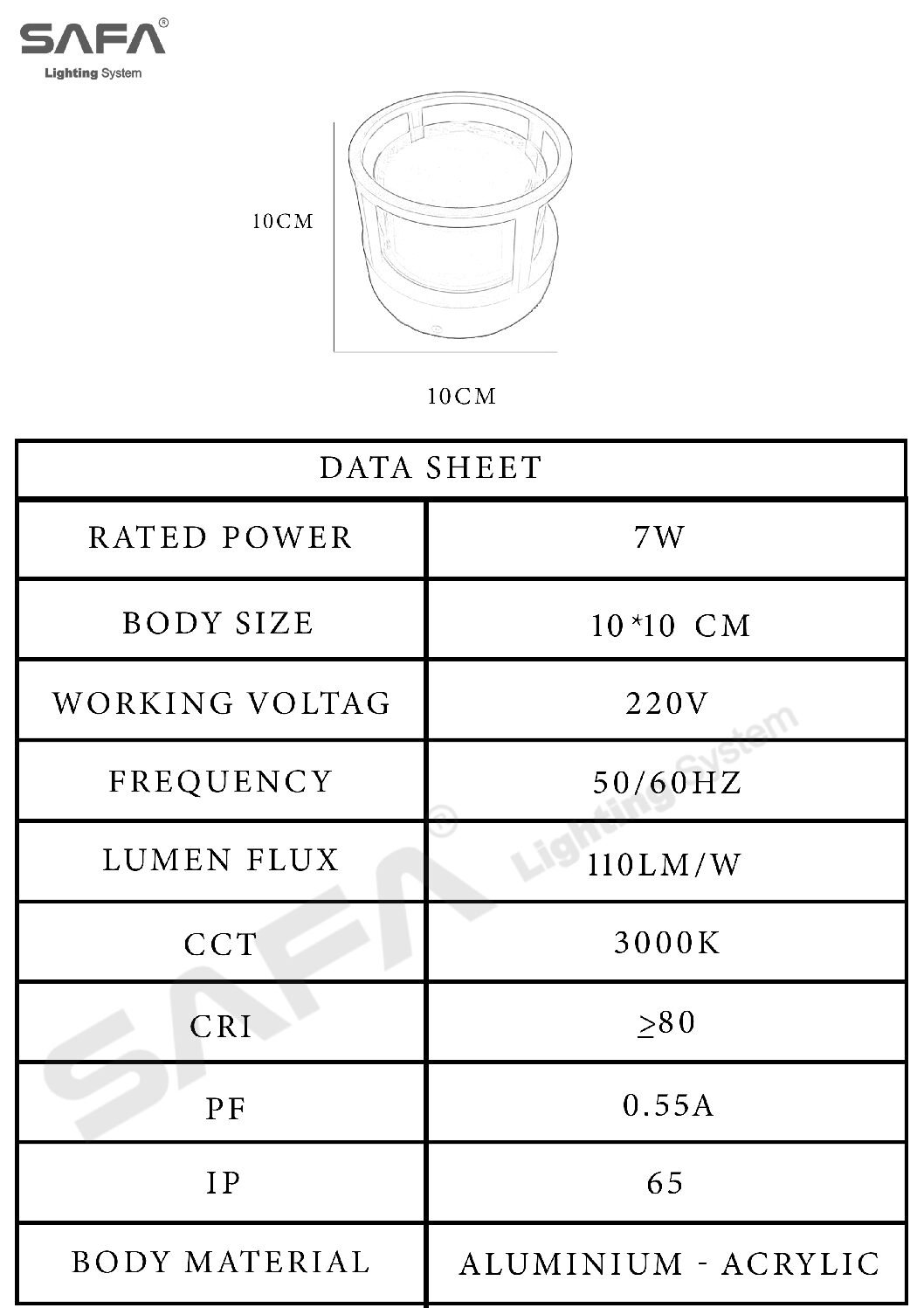 up down m03 7w ابليك ليد سور خارجي دائري - الصورة 5