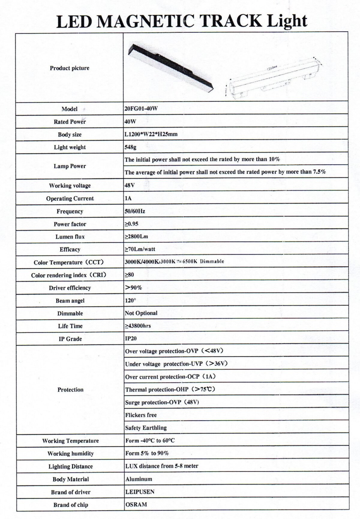 40W Magnetic Linear Light - Image 3